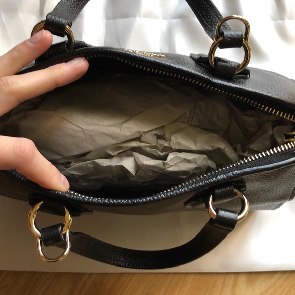 COACH Mini Nolita Black Pebbled Leather Satchel - Picture 8 of 16